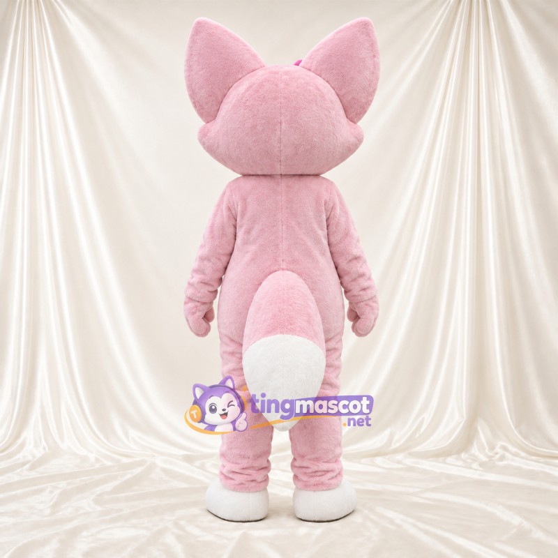 Maskottchenkostüm Fuchs – rosa / weiß – Stirnband Maskottchenkostüm Fuchs – rosa / weiß – Stirnband