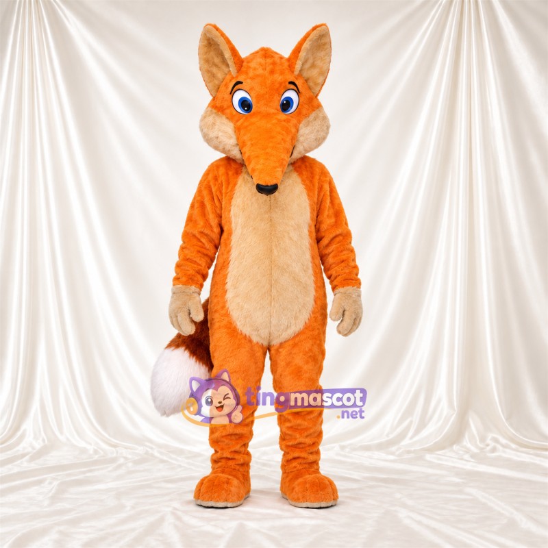 Maskottchenkostüm Fuchs – orange / weiß – Lange Schnauze; Augen (blau) Maskottchenkostüm Fuchs – orange / weiß – Lange Schnauze; Augen (blau)