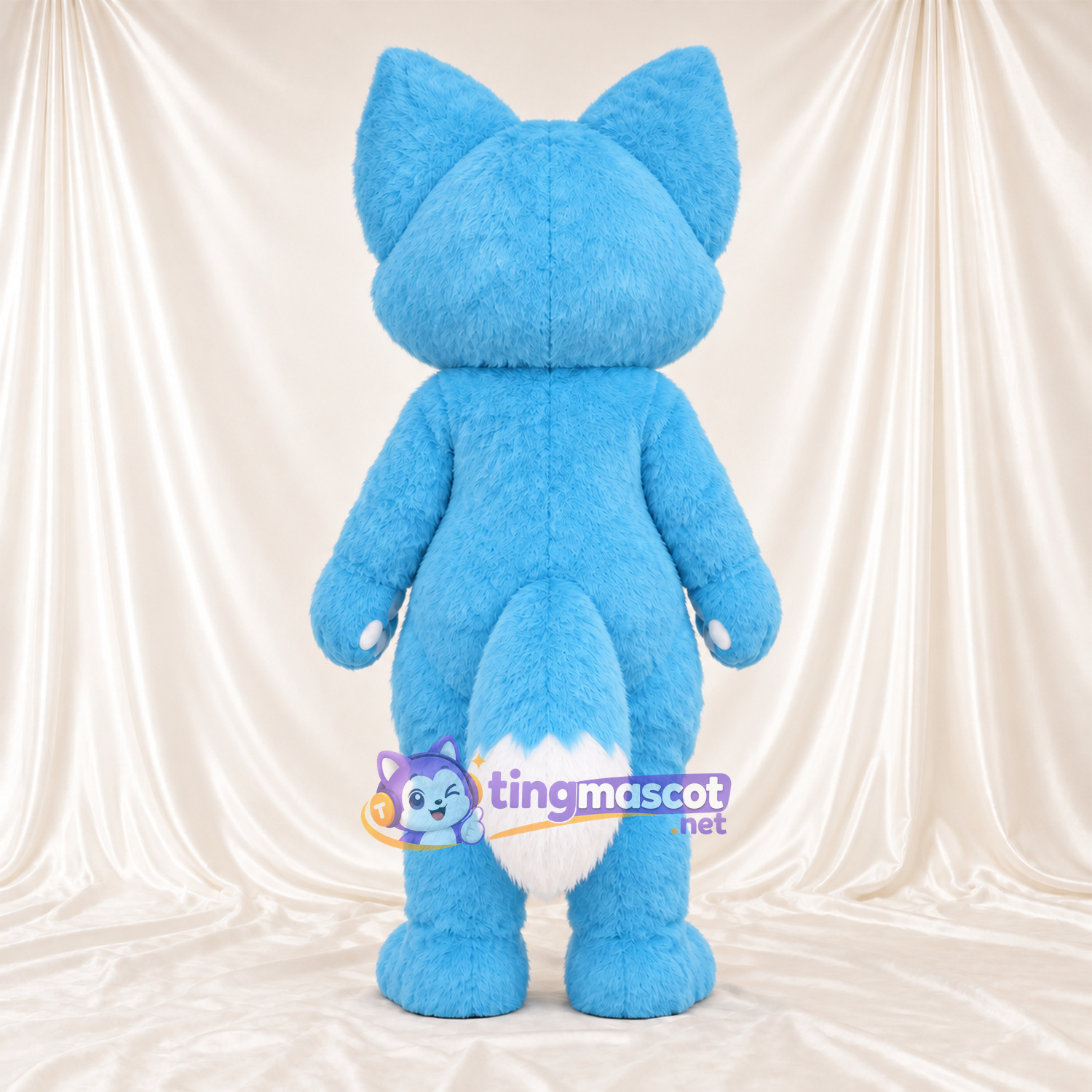 Costume de mascotte Renard – bleu / blanc – Bout de la queue (blanc); Coussinets (blanc) Costume de mascotte Renard – bleu / blanc – Bout de la queue (blanc); Coussinets (blanc)