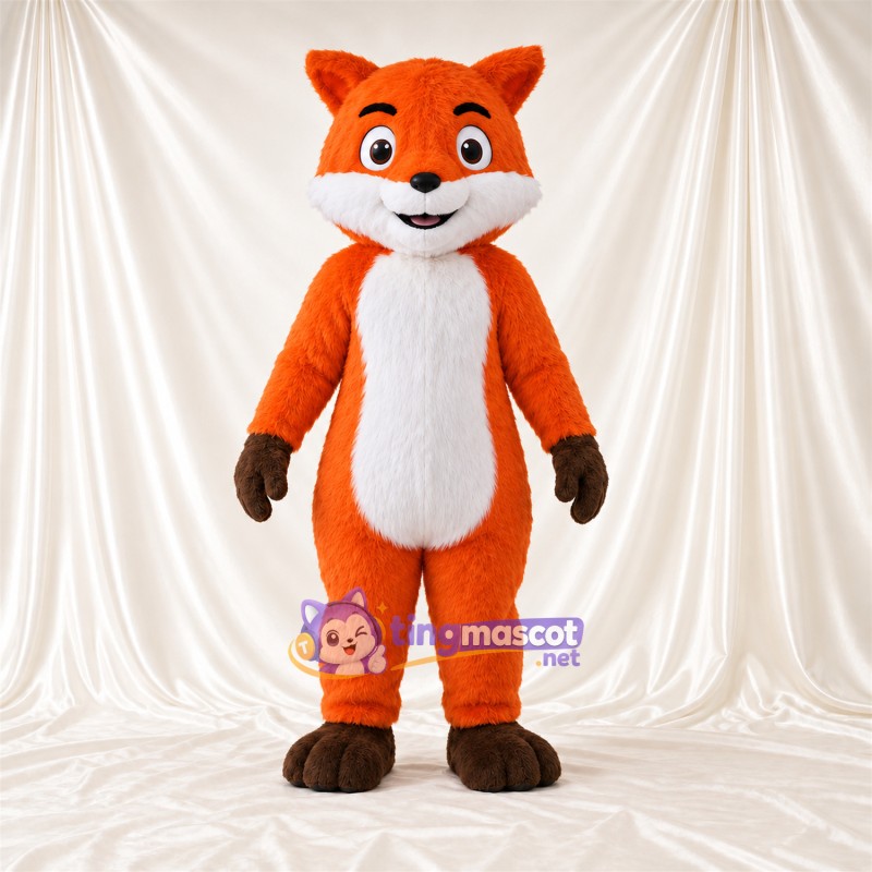 Maskottchenkostüm Fuchs – orange / weiß – Bauch (weiß); Füße (braun) Maskottchenkostüm Fuchs – orange / weiß – Bauch (weiß); Füße (braun)