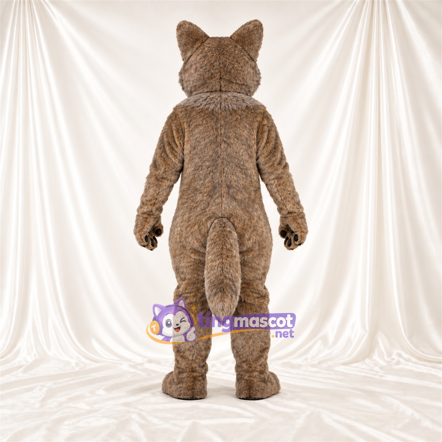 Brown and Gray Coyote Mascot Costume - Gray Chest Patch and Black Claws Brown and Gray Coyote Mascot Costume - Gray Chest Patch and Black Claws