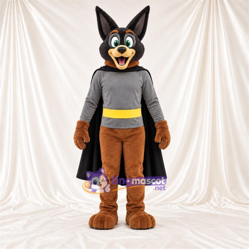 Costume de mascotte Coyote – marron / noir – Chemise; Ceinture (jaune) Costume de mascotte Coyote – marron / noir – Chemise; Ceinture (jaune)