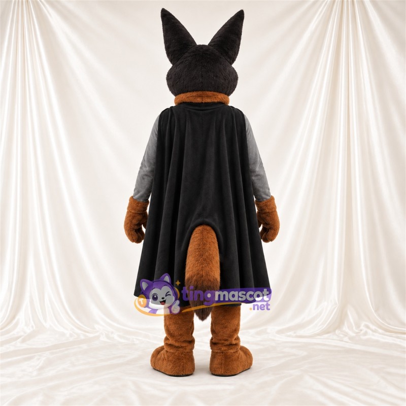 Costume de mascotte Coyote – marron / noir – Chemise; Ceinture (jaune) Costume de mascotte Coyote – marron / noir – Chemise; Ceinture (jaune)