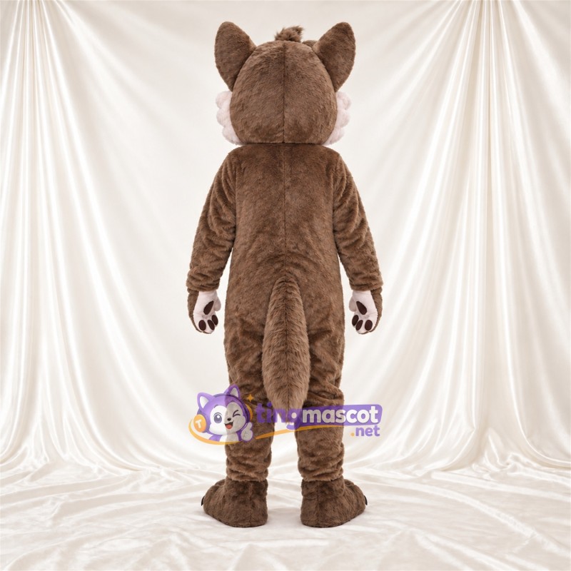Costume de mascotte Coyote – marron / crème – Ventre (crème); Coussinets (noir) Costume de mascotte Coyote – marron / crème – Ventre (crème); Coussinets (noir)