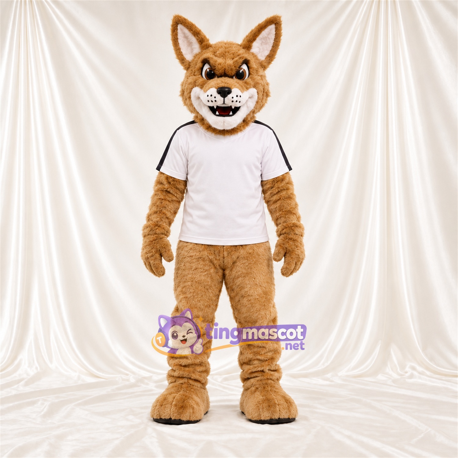 Costume de mascotte Chat – brun clair – Chemise (blanc) Costume de mascotte Chat – brun clair – Chemise (blanc)