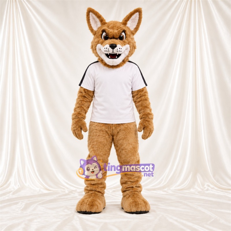 Costume de mascotte Chat – brun clair – Chemise (blanc) Costume de mascotte Chat – brun clair – Chemise (blanc)