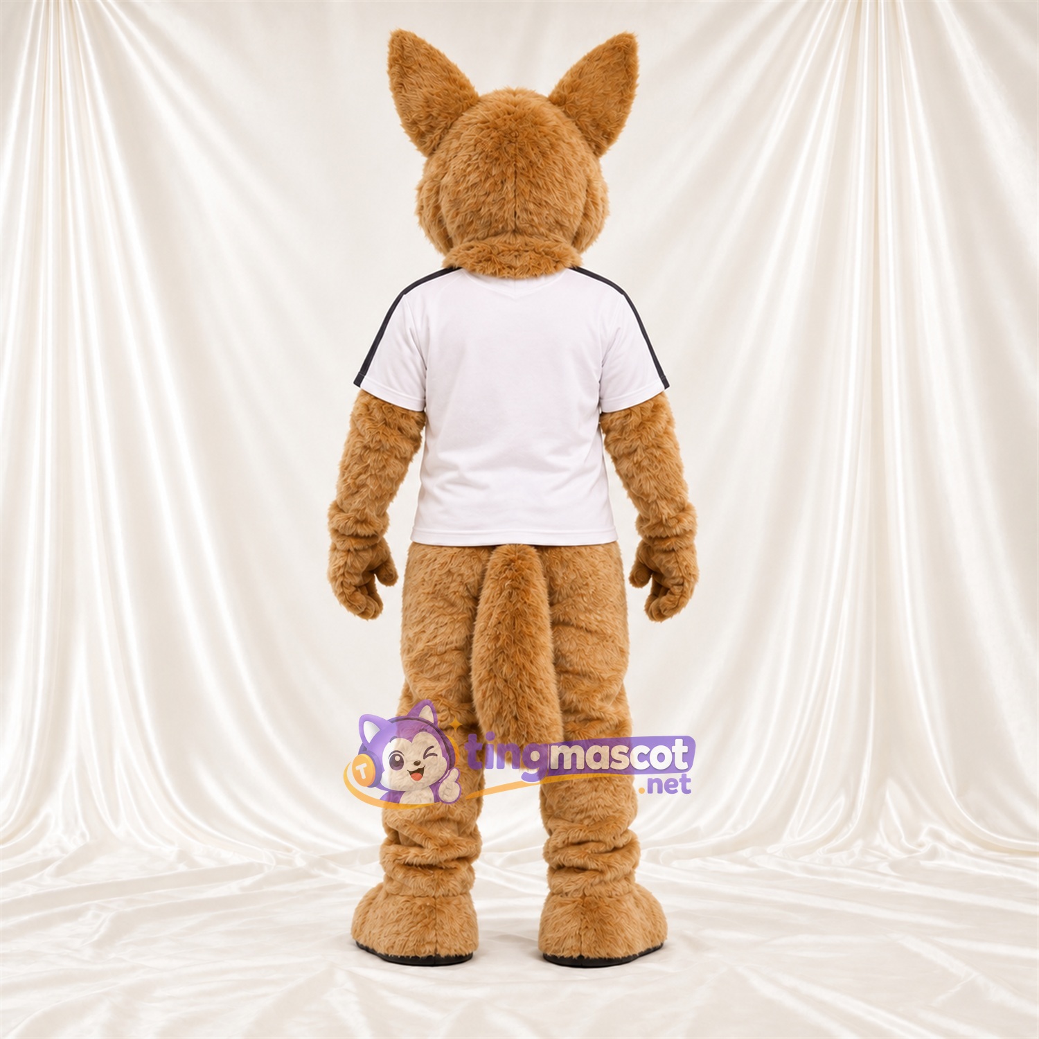 Costume de mascotte Chat – brun clair – Chemise (blanc) Costume de mascotte Chat – brun clair – Chemise (blanc)