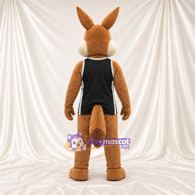 Costume de mascotte Coyote – brun clair – Débardeur (noir) Costume de mascotte Coyote – brun clair – Débardeur (noir)