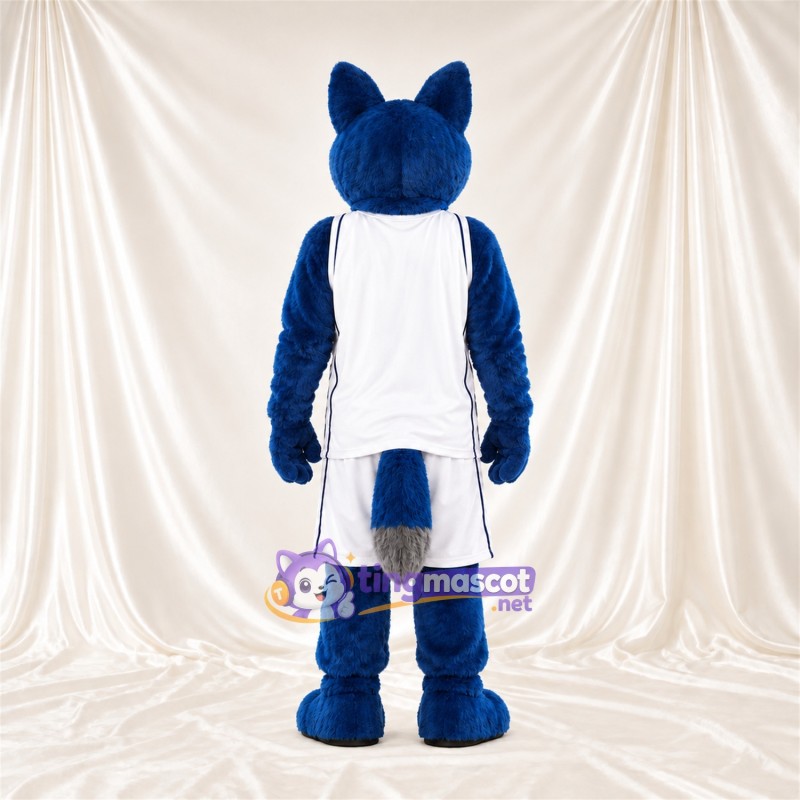 Costume de mascotte Loup – bleu – Tenue; Queue (gris) Costume de mascotte Loup – bleu – Tenue; Queue (gris)