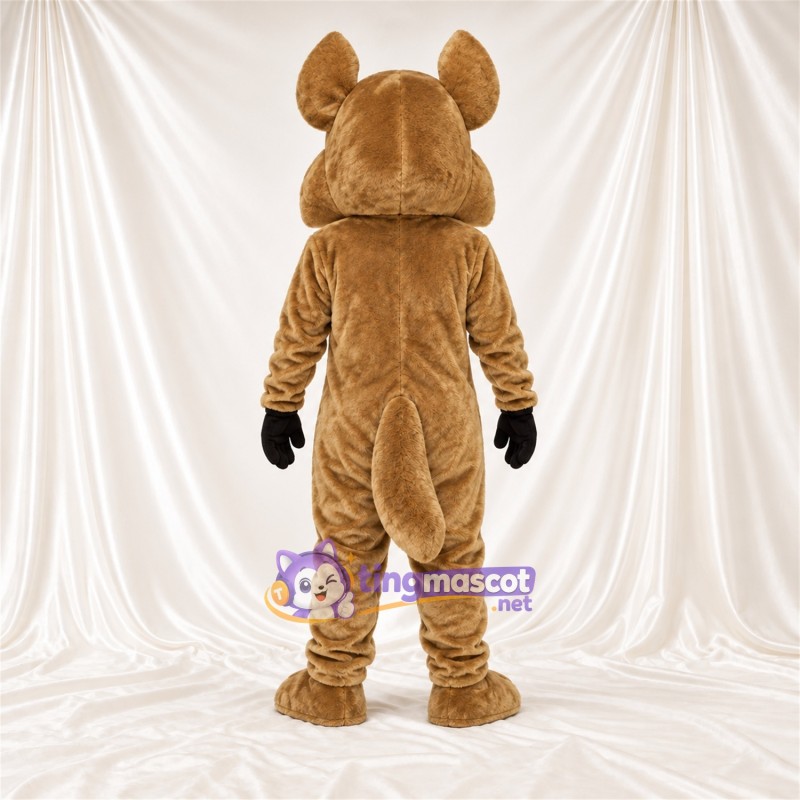 Costume de mascotte Coyote – marron – Gants (noir); Pieds (crème) Costume de mascotte Coyote – marron – Gants (noir); Pieds (crème)