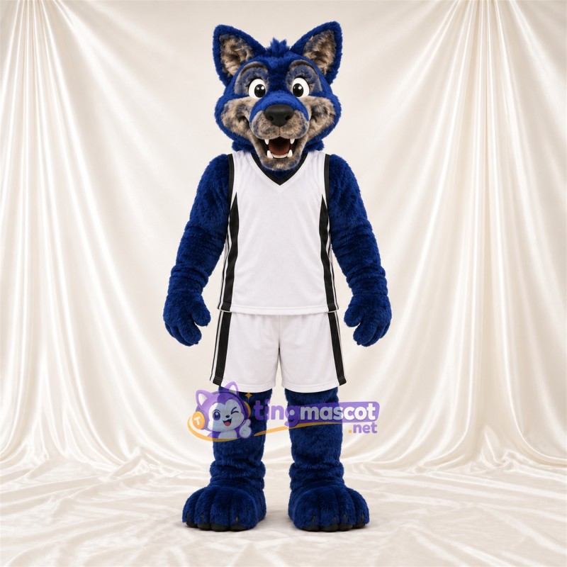 Costume de mascotte Loup – bleu – Tenue; Crocs pointus Costume de mascotte Loup – bleu – Tenue; Crocs pointus