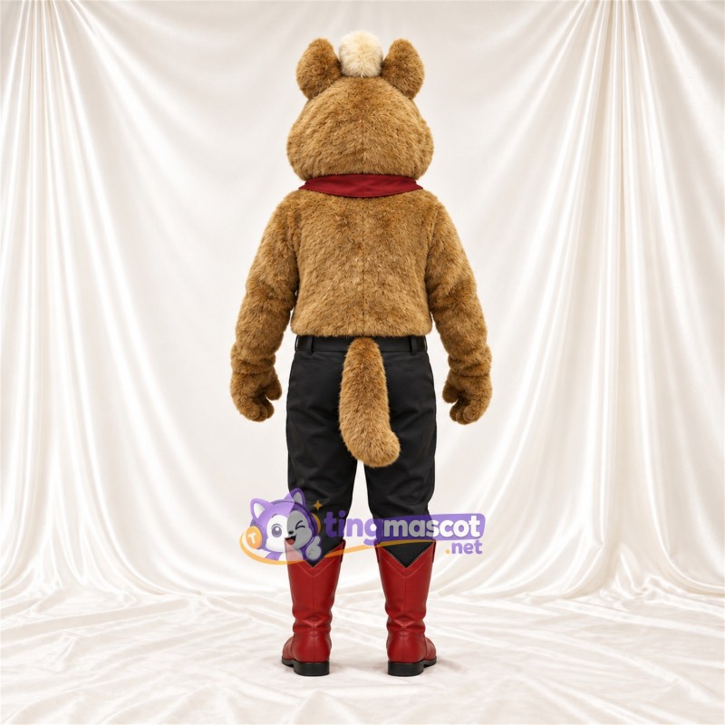 Costume de mascotte Coyote – marron – Pantalon (noir); Bottes (rouge) Costume de mascotte Coyote – marron – Pantalon (noir); Bottes (rouge)