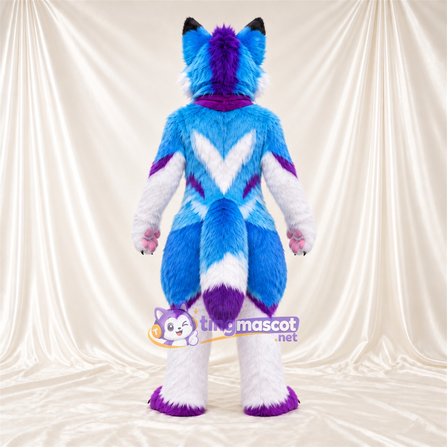 Costume de mascotte Husky – bleu / violet / blanc Costume de mascotte Husky – bleu / violet / blanc