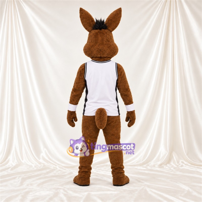 Costume de mascotte Coyote – marron – Débardeur (blanc) Costume de mascotte Coyote – marron – Débardeur (blanc)