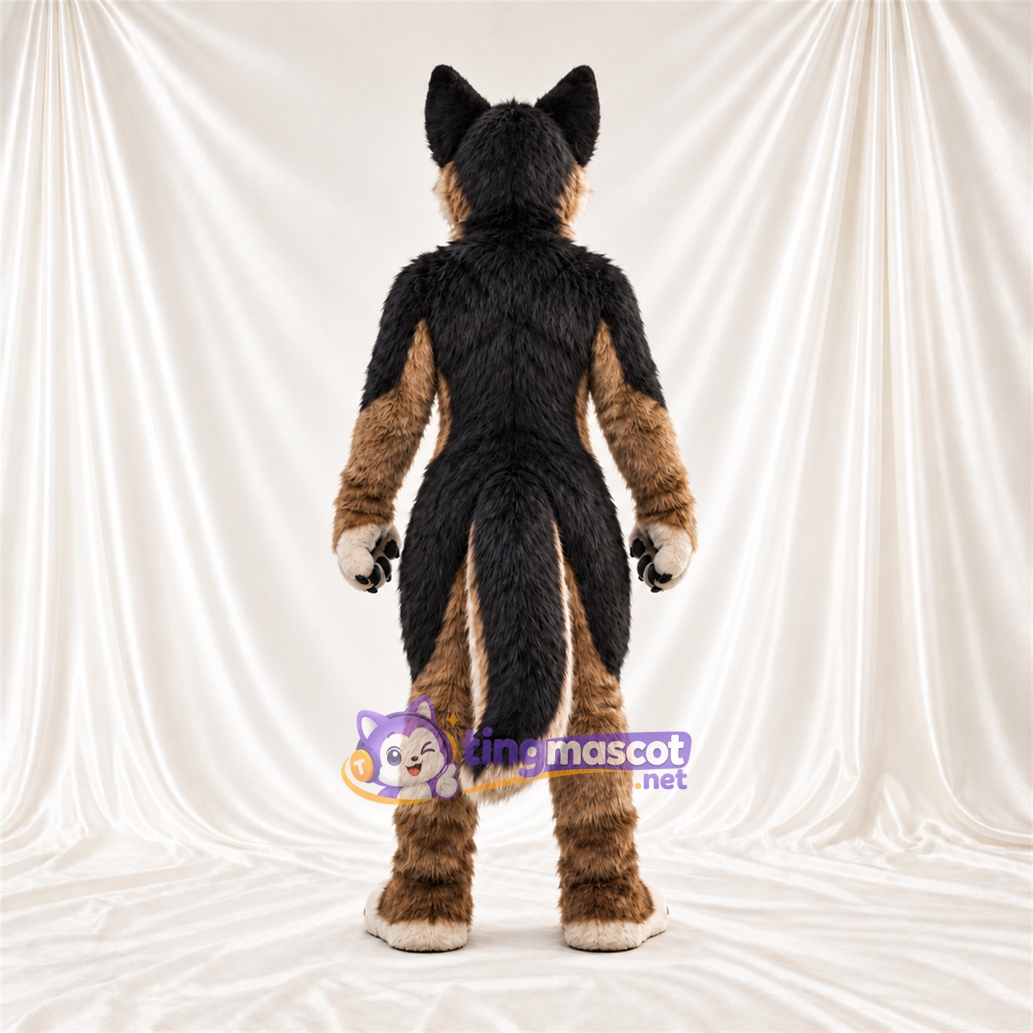 Black and Tan German Shepherd Mascot Costume