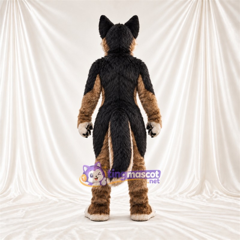 Black and Tan German Shepherd Mascot Costume