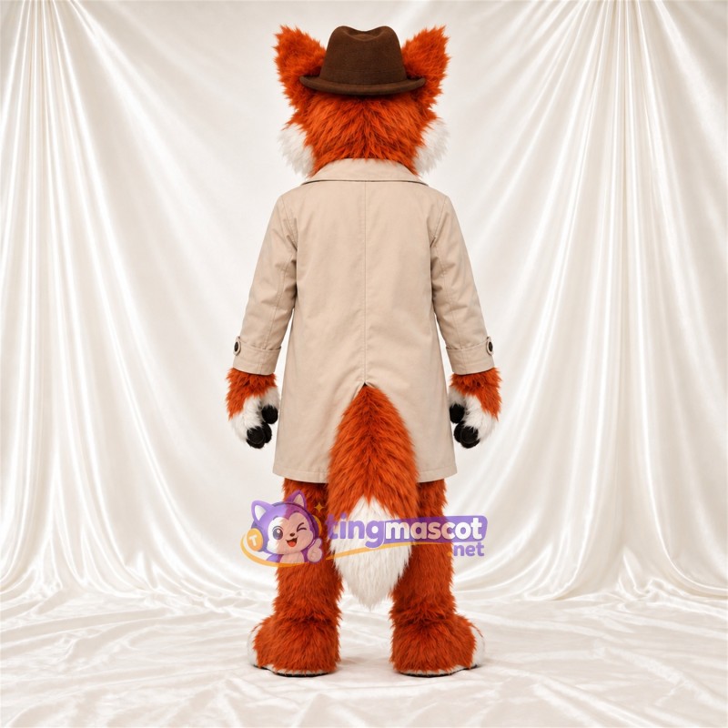 Maskottchenkostüm Fuchs – orange / weiß – Mantel; Hut (braun) Maskottchenkostüm Fuchs – orange / weiß – Mantel; Hut (braun)