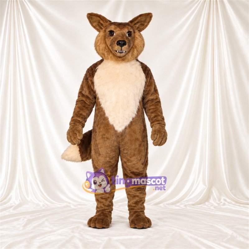Maskottchenkostüm Fuchs – braun / weiß – Brust (creme); Schwanzspitze (weiß) Maskottchenkostüm Fuchs – braun / weiß – Brust (creme); Schwanzspitze (weiß)