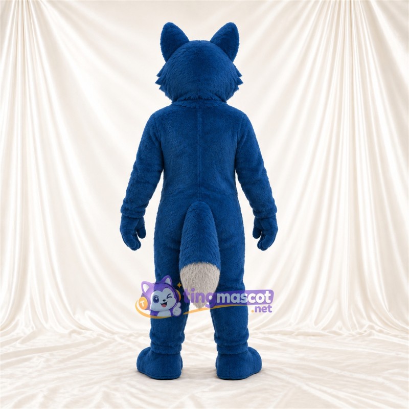 Costume de mascotte Coyote – bleu / blanc Costume de mascotte Coyote – bleu / blanc