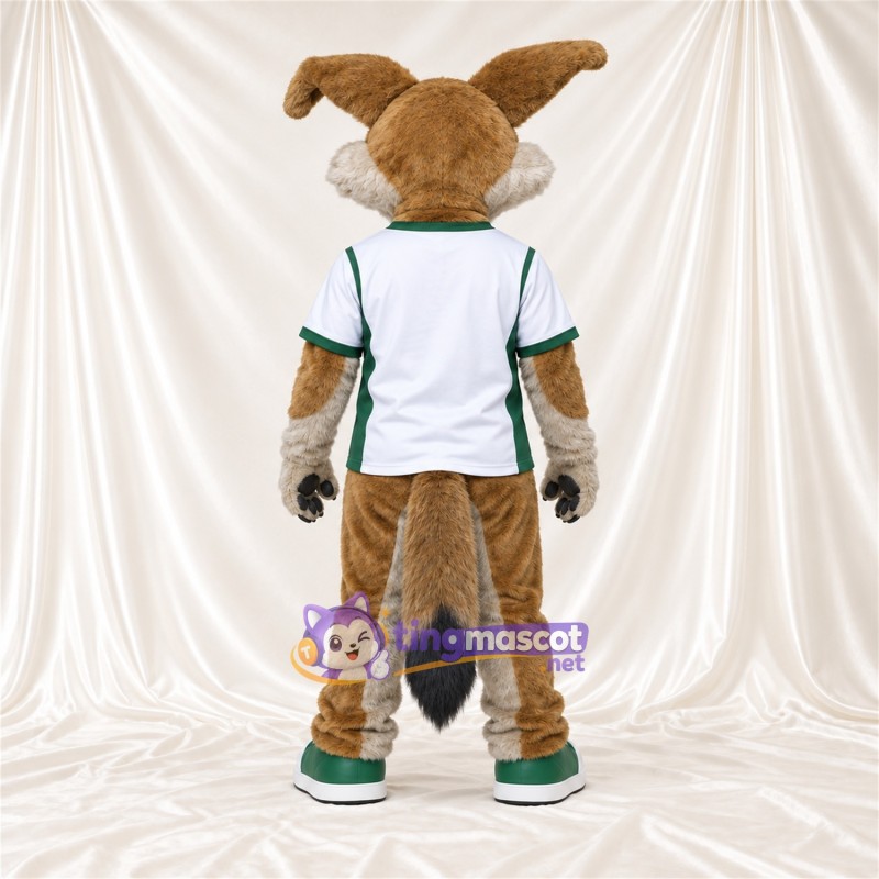 Costume de mascotte Coyote – brun clair – Chemise (blanc) Costume de mascotte Coyote – brun clair – Chemise (blanc)