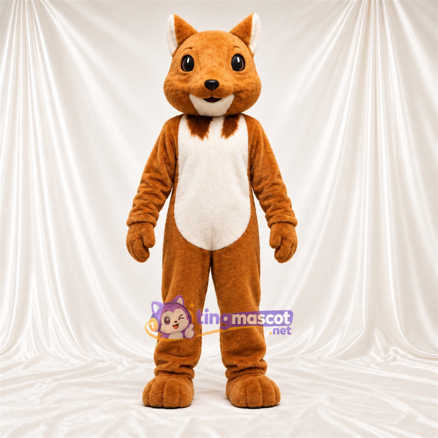 Maskottchenkostüm Fuchs – orange / weiß – Bauch (creme); Bart (weiß) Maskottchenkostüm Fuchs – orange / weiß – Bauch (creme); Bart (weiß)