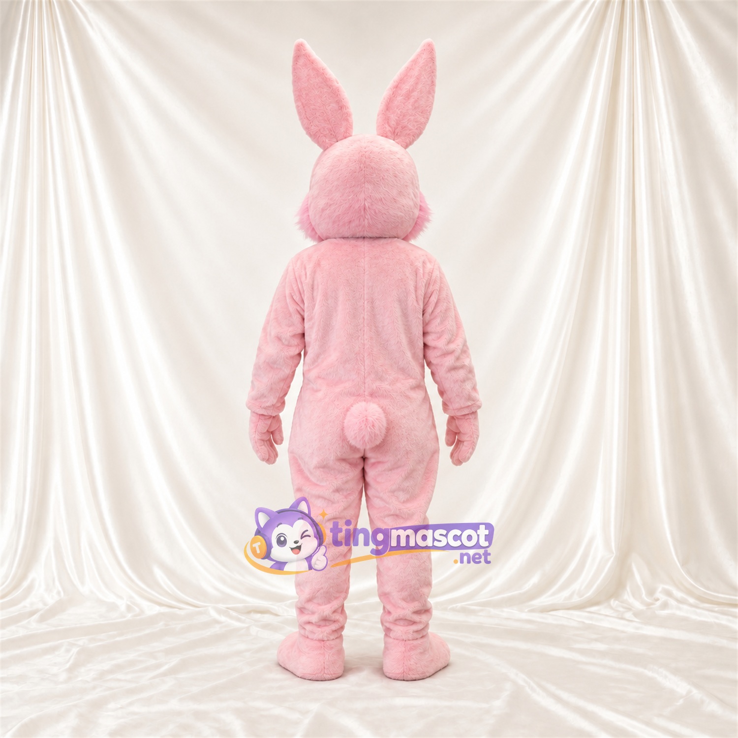 Maskottchenkostüm Hase – rosa – Lange Ohren; Augen (blau) Maskottchenkostüm Hase – rosa – Lange Ohren; Augen (blau)
