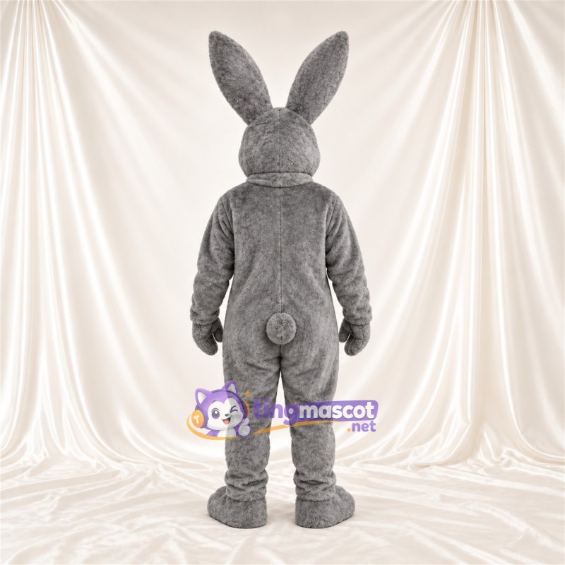 Costume de mascotte Lapin – gris – Intérieur des oreilles (rose); Fourrure hirsute Costume de mascotte Lapin – gris – Intérieur des oreilles (rose); Fourrure hirsute