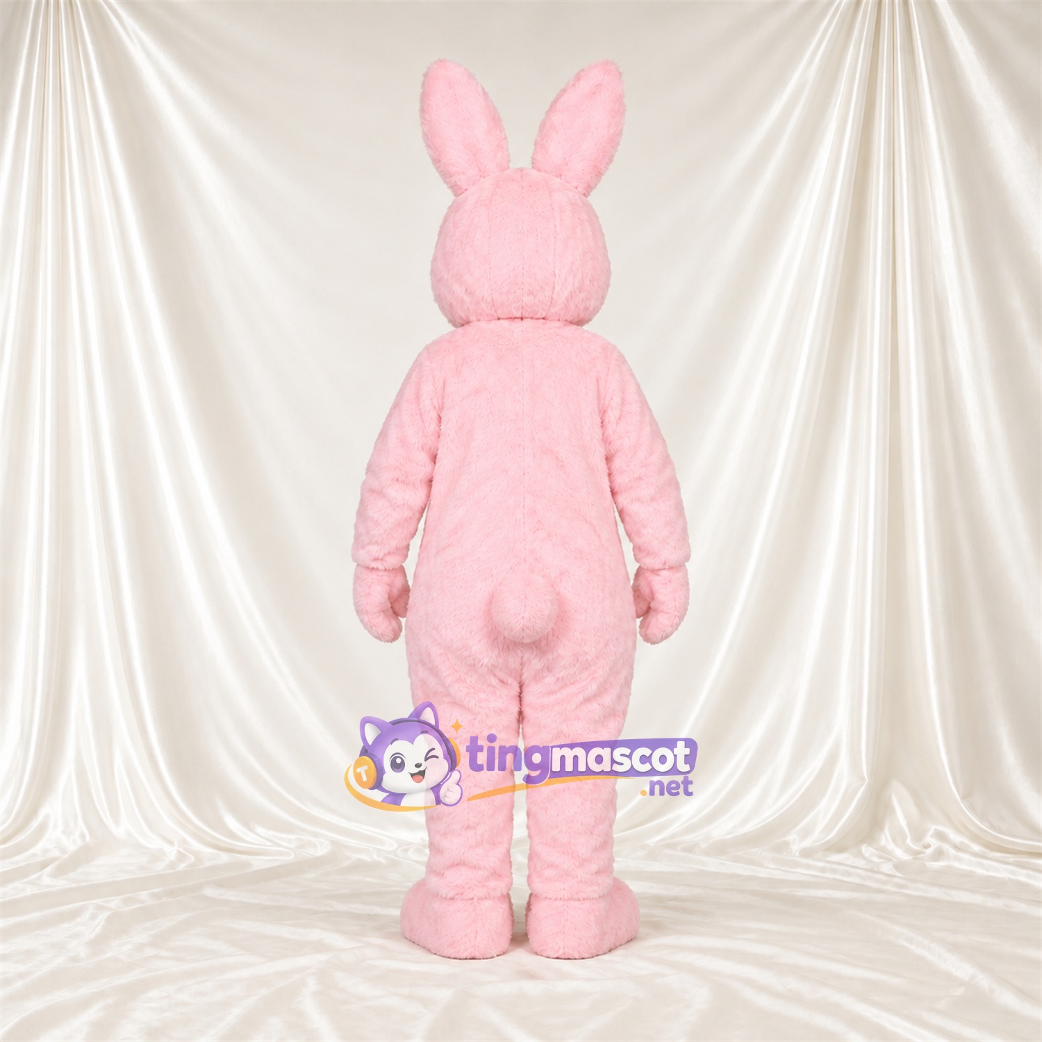 Costume de mascotte Lapin – rose – Petites oreilles rondes; Yeux (bleu) Costume de mascotte Lapin – rose – Petites oreilles rondes; Yeux (bleu)