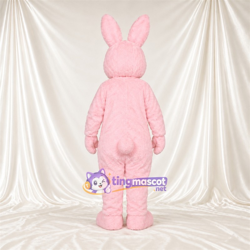 Costume de mascotte Lapin – rose – Petites oreilles rondes; Yeux (bleu) Costume de mascotte Lapin – rose – Petites oreilles rondes; Yeux (bleu)