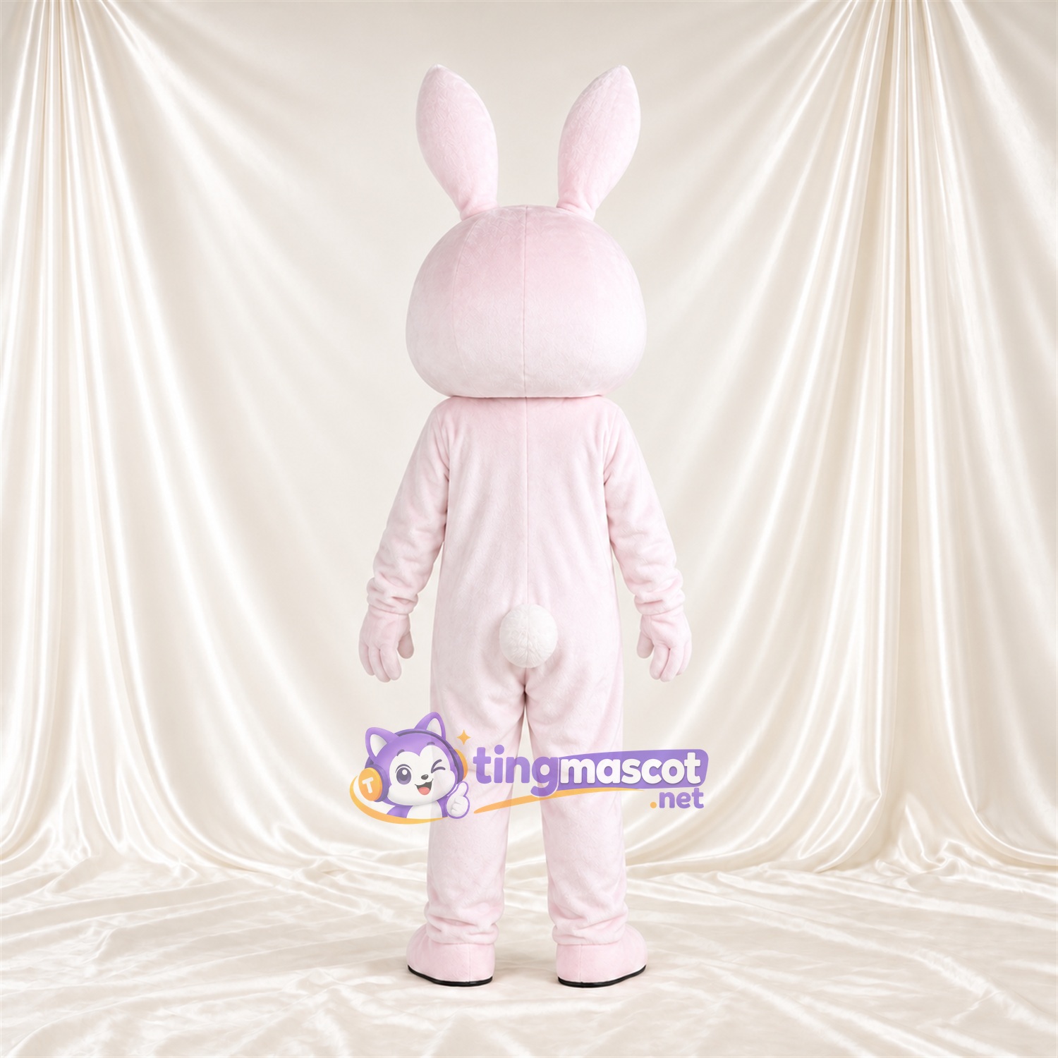 Maskottchenkostüm Hase – rosa – Lange Ohren; Gesicht (weiß) Maskottchenkostüm Hase – rosa – Lange Ohren; Gesicht (weiß)