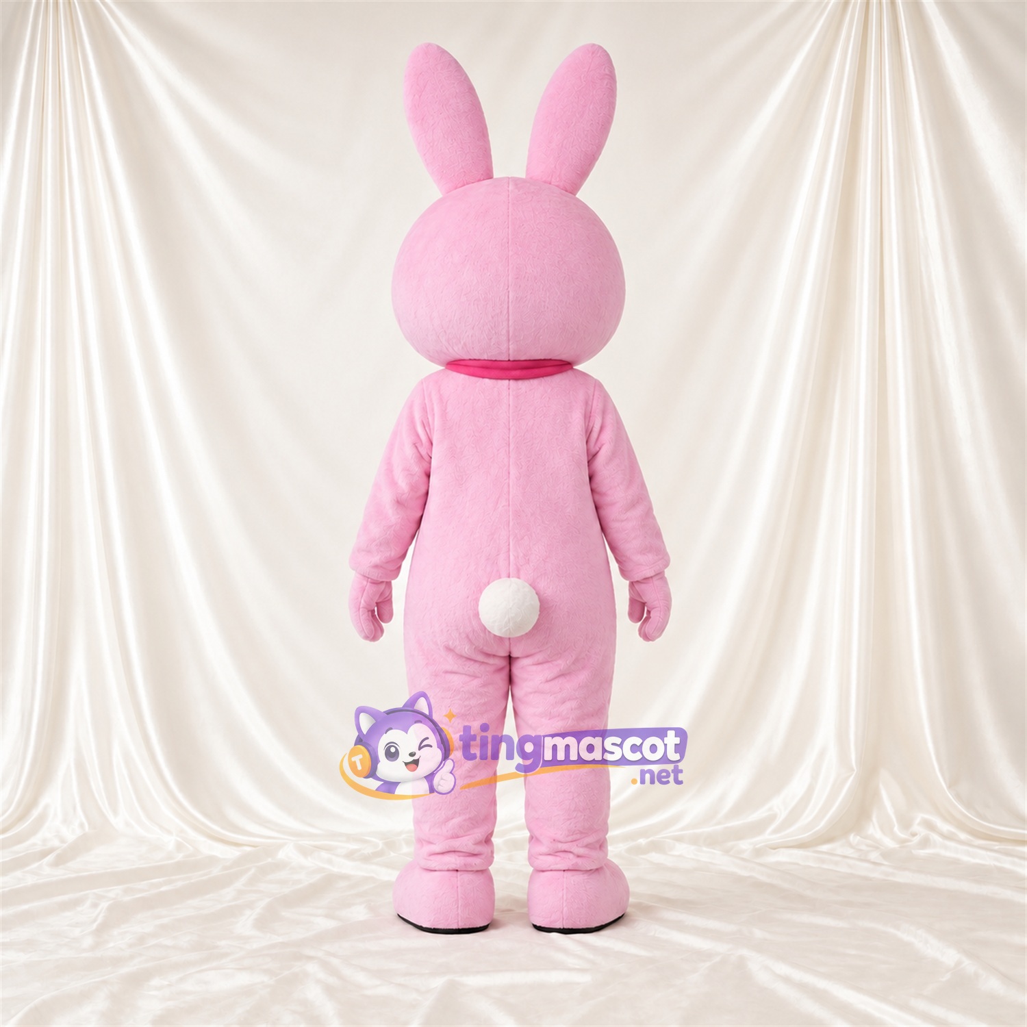 Costume de mascotte Lapin – rose – Nœud papillon (rose)
