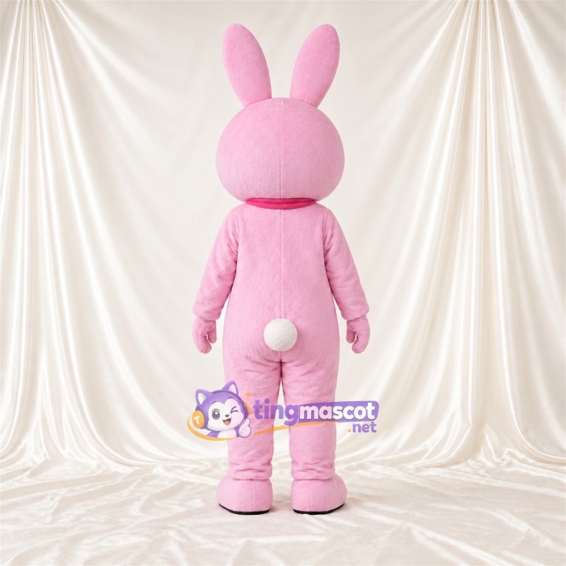Costume de mascotte Lapin – rose – Nœud papillon (rose)