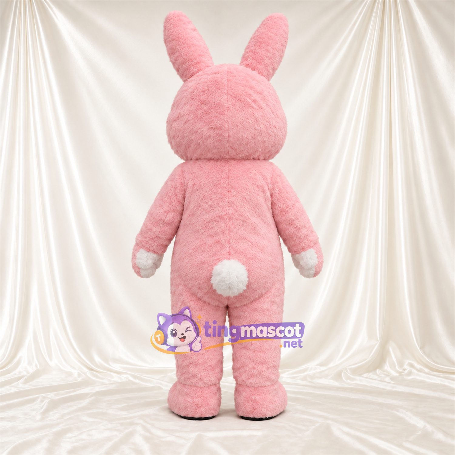 Maskottchenkostüm Hase – rosa – Knöpfe; Bauch (weiß) Maskottchenkostüm Hase – rosa – Knöpfe; Bauch (weiß)