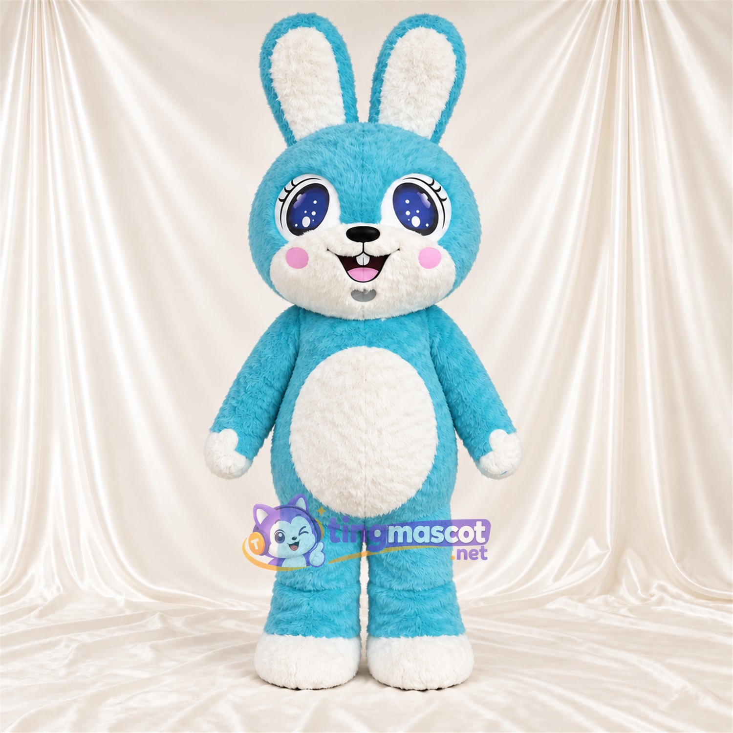 Costume de mascotte Lapin – turquoise / blanc Costume de mascotte Lapin – turquoise / blanc