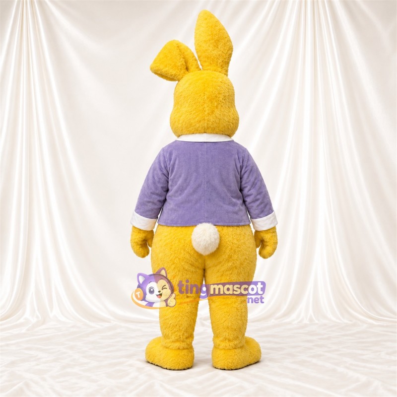 Costume de mascotte Lapin – jaune – Chemise (violet) Costume de mascotte Lapin – jaune – Chemise (violet)