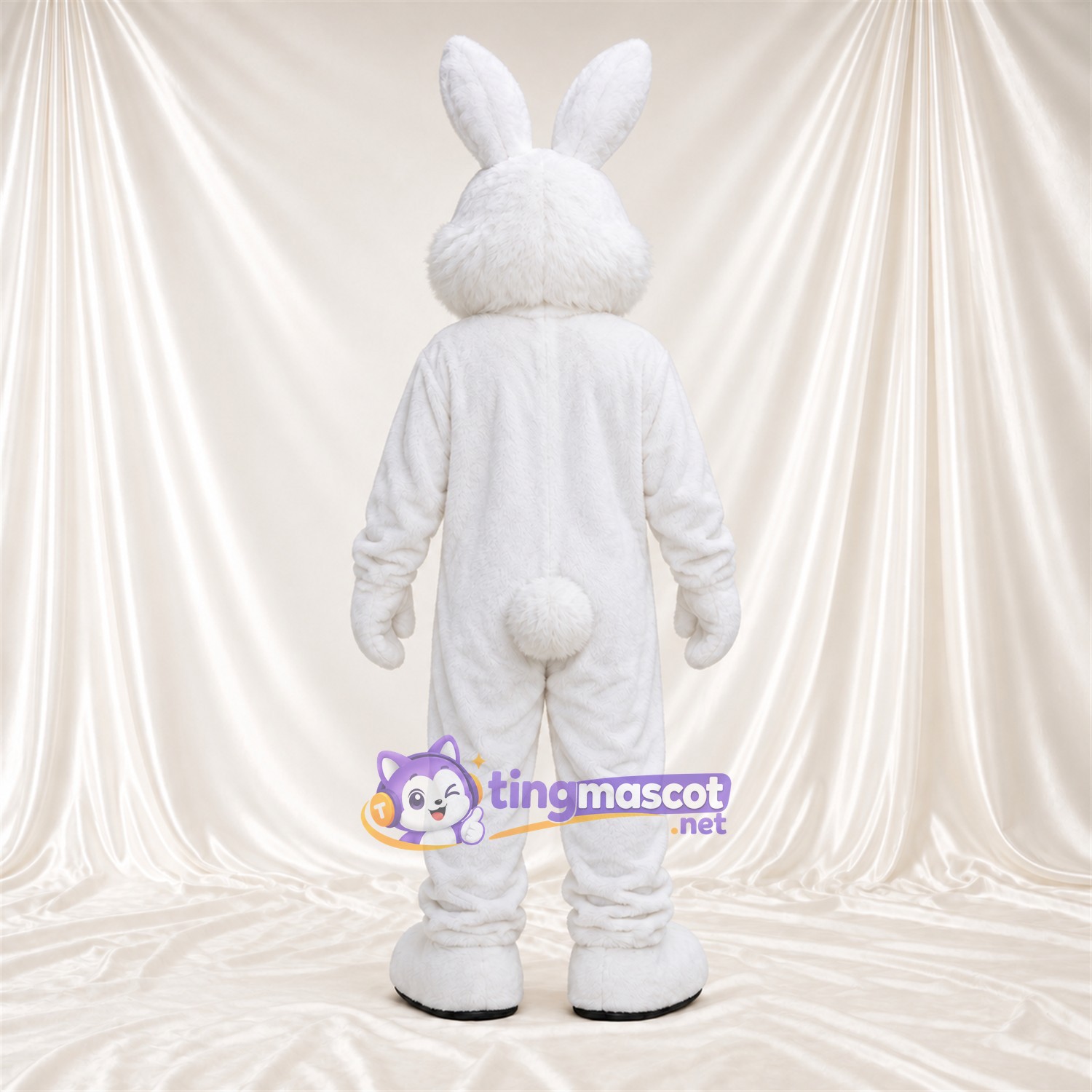 Maskottchenkostüm Hase – weiß – Lange Ohren; Ohreninnenseiten (rosa) Maskottchenkostüm Hase – weiß – Lange Ohren; Ohreninnenseiten (rosa)