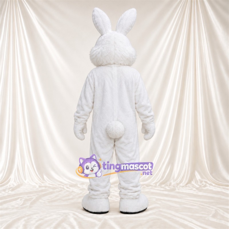 Maskottchenkostüm Hase – weiß – Lange Ohren; Ohreninnenseiten (rosa) Maskottchenkostüm Hase – weiß – Lange Ohren; Ohreninnenseiten (rosa)