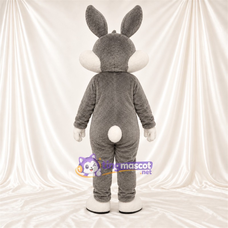 Maskottchenkostüm Hase – grau / weiß – Ohreninnenseiten (rosa); Füße (weiß) Maskottchenkostüm Hase – grau / weiß – Ohreninnenseiten (rosa); Füße (weiß)