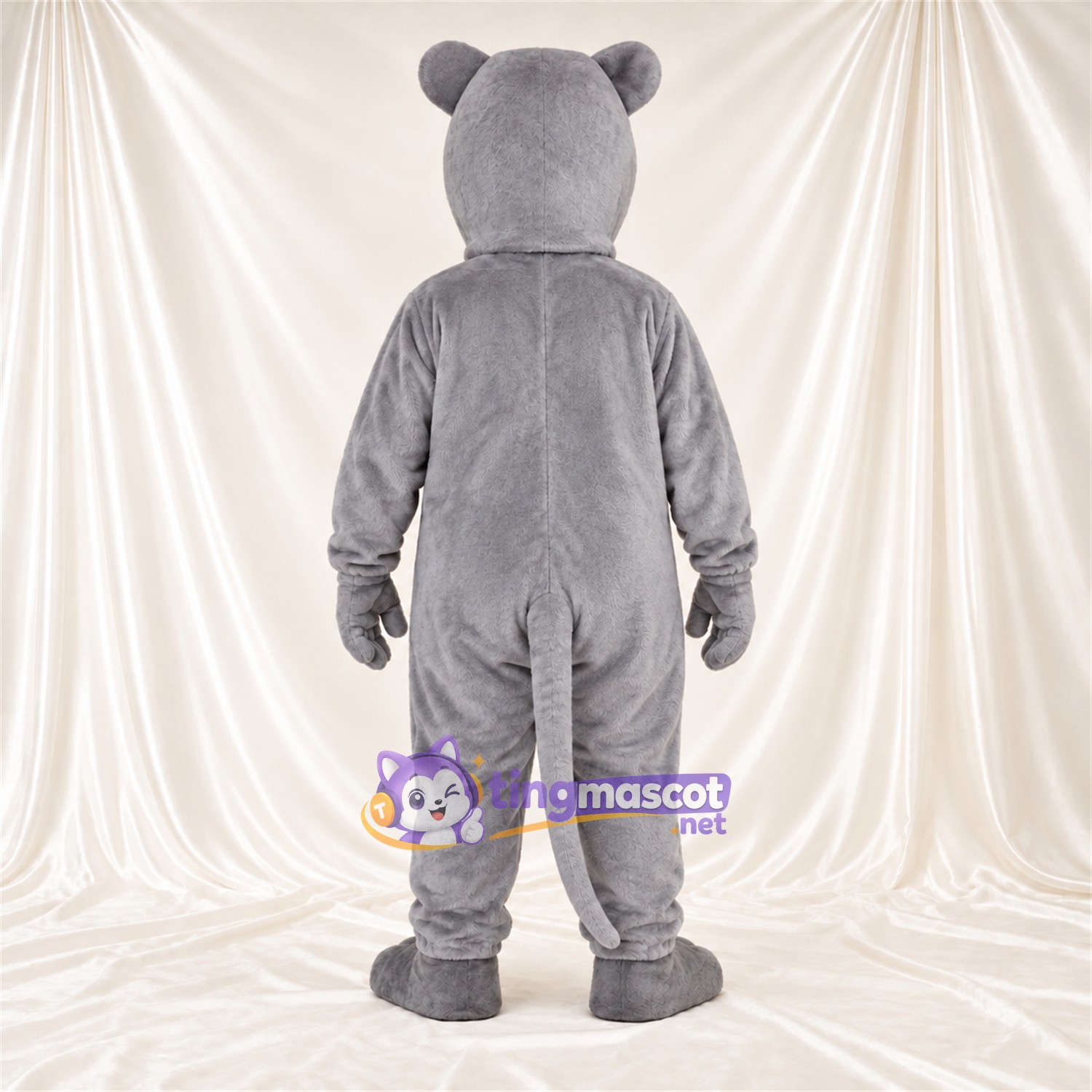 Maskottchenkostüm Maus – grau – Lange Schnauze; Breites Zahngrinsen Maskottchenkostüm Maus – grau – Lange Schnauze; Breites Zahngrinsen