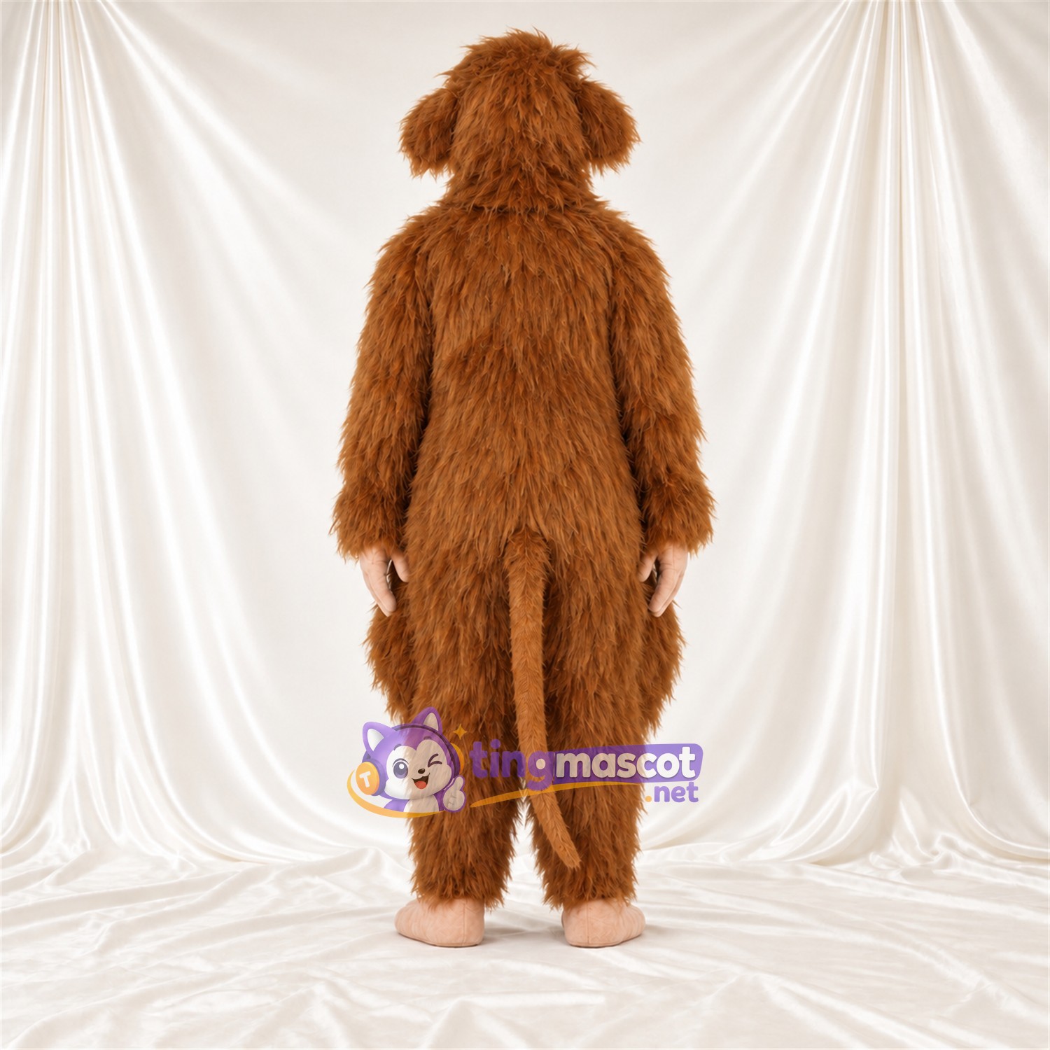 Costume de mascotte Castor – marron – Grandes incisives; Fourrure hirsute