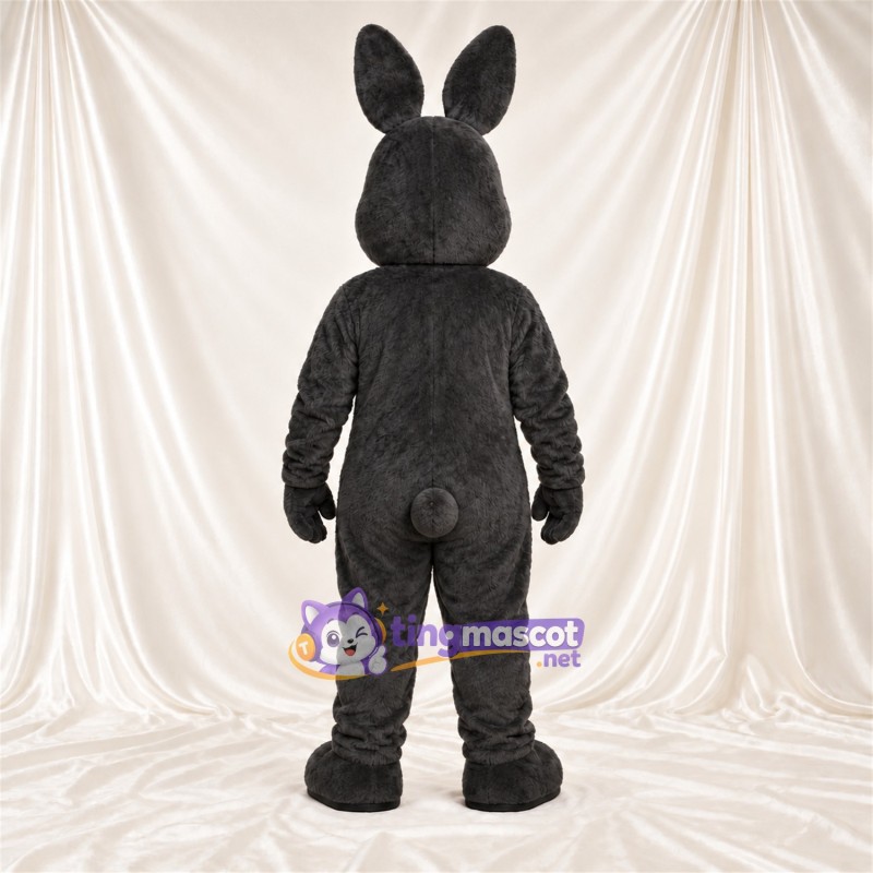 Black Rabbit Mascot Costume - Pink Belly Black Rabbit Mascot Costume - Pink Belly