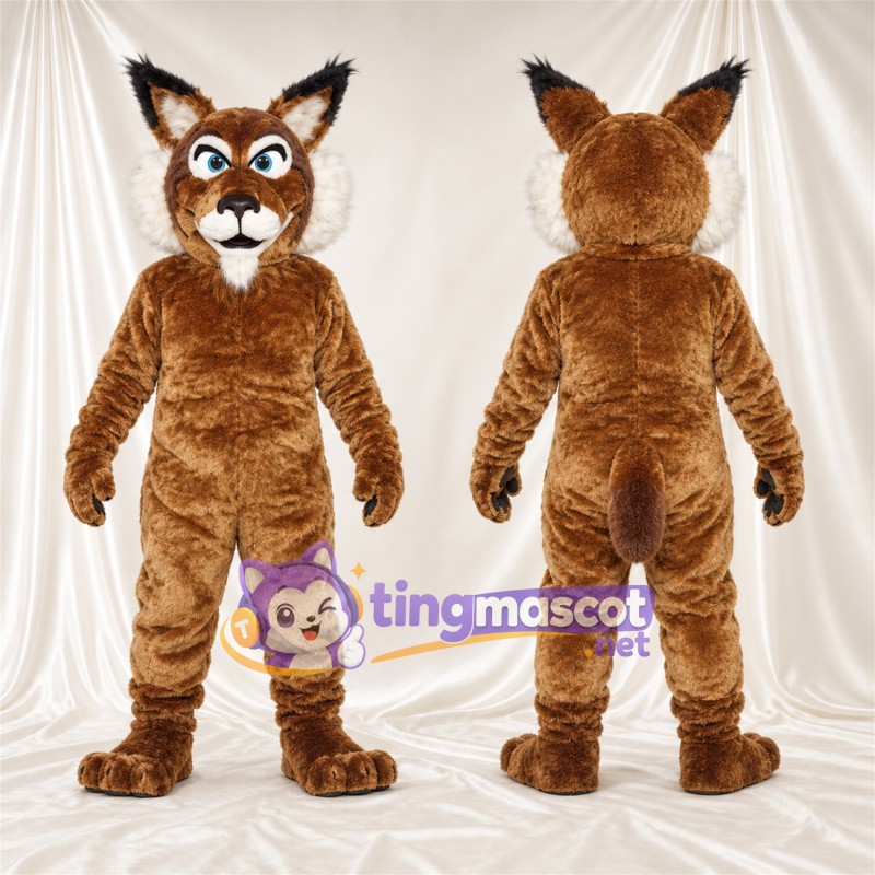 Brown Lynx Mascot Costume