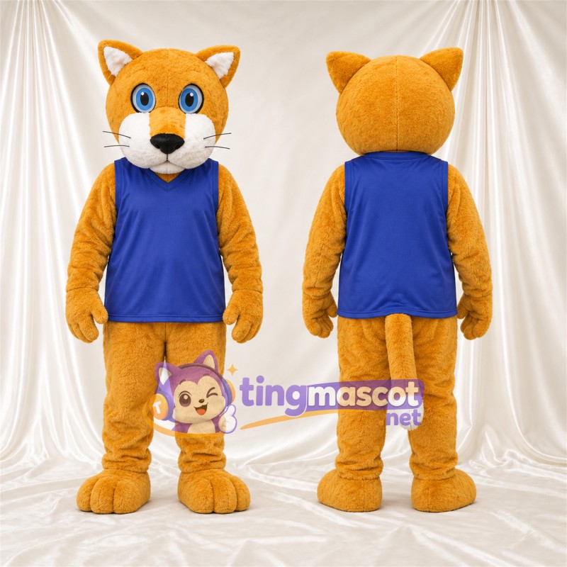 Costume de mascotte Chat – orange / blanc – Chemise