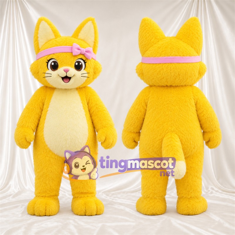 Maskottchenkostüm Katze – gelb – Stirnband