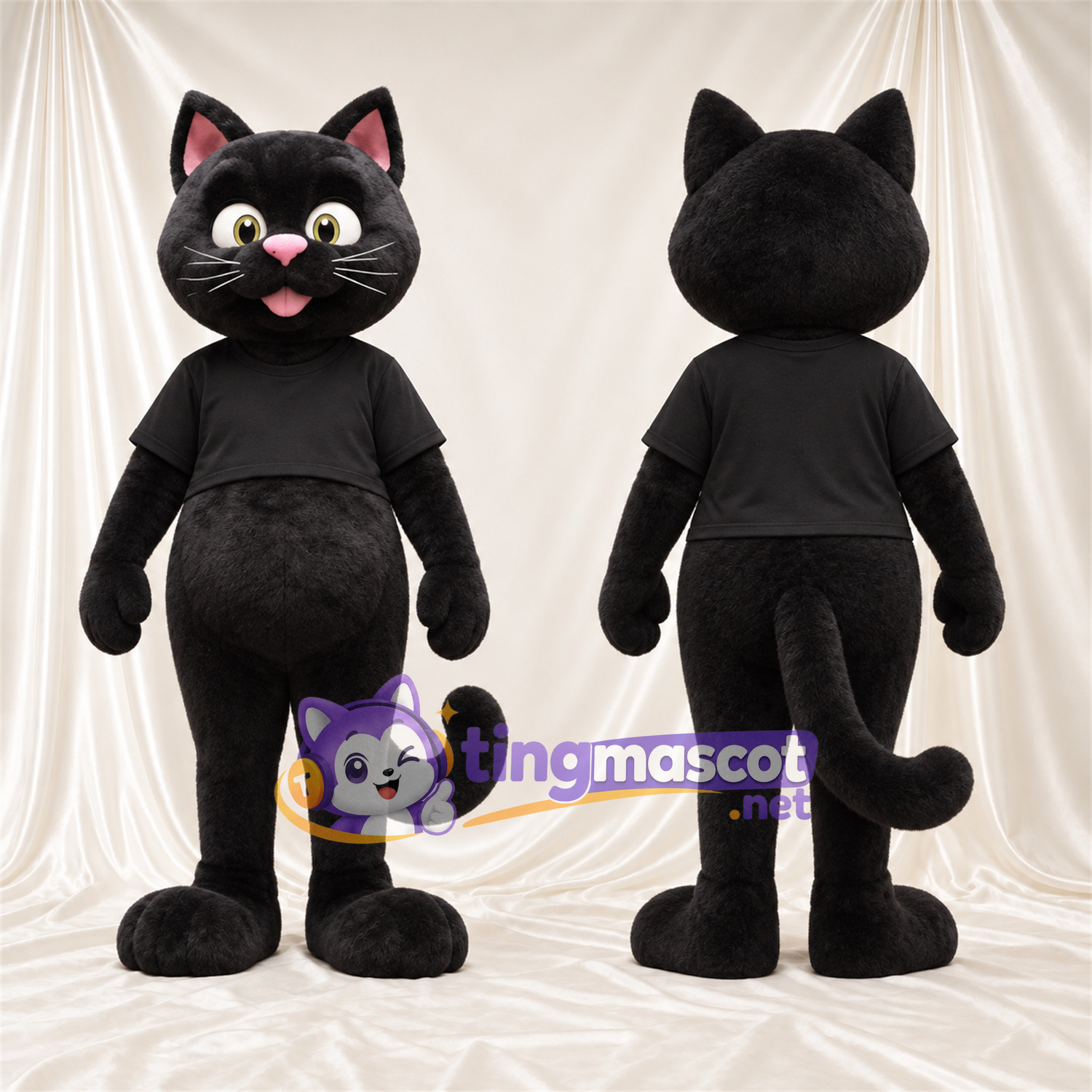 Costume de mascotte Chat – noir – Chemise (noir) Costume de mascotte Chat – noir – Chemise (noir)