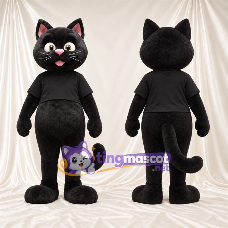 Costume de mascotte Chat – noir – Chemise (noir)