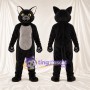Black and Gray Cat Mascot Costume - Gray Belly and Gray Paw Pads