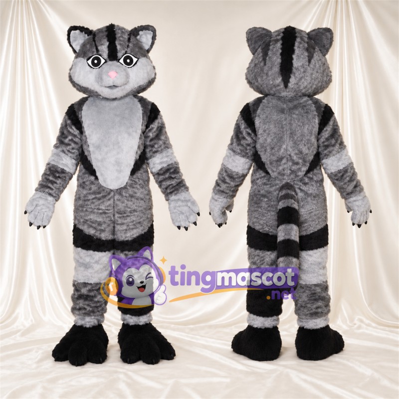 Costume de mascotte Raton laveur – gris / noir