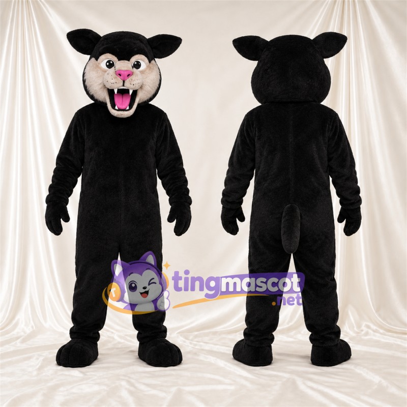 Costume de mascotte Chat – noir – Nez (rose); Crocs pointus