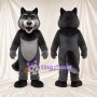 Black and Gray Wolf Mascot Costume - Gray Belly and Bushy Tail